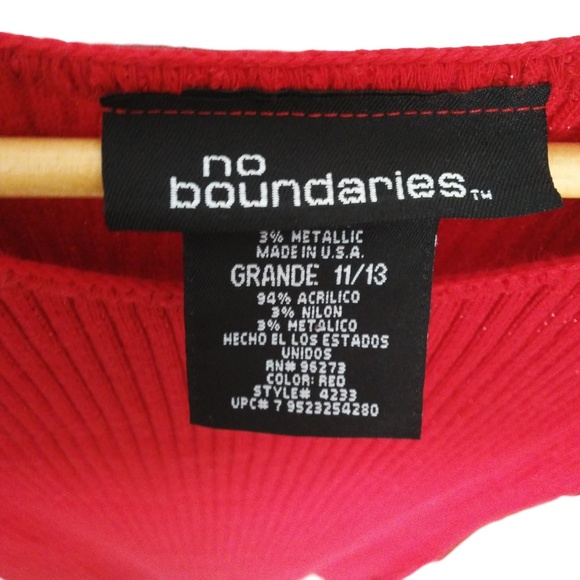 No Boundaries Red Sparkly Sleeveless Sweater Dress - Picture 7 of 7
